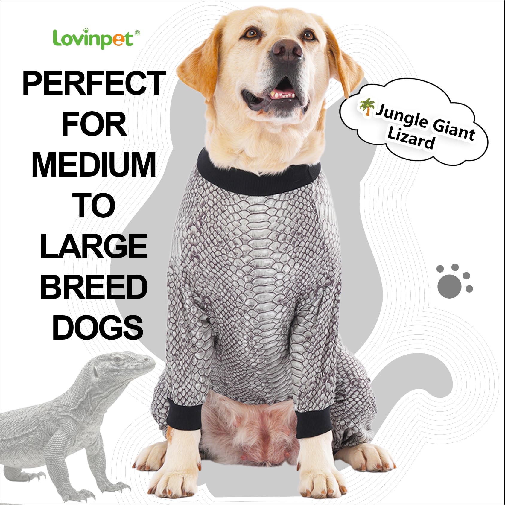 LovinPet pyjama chien grand imprimé animal pour photos et fêtes