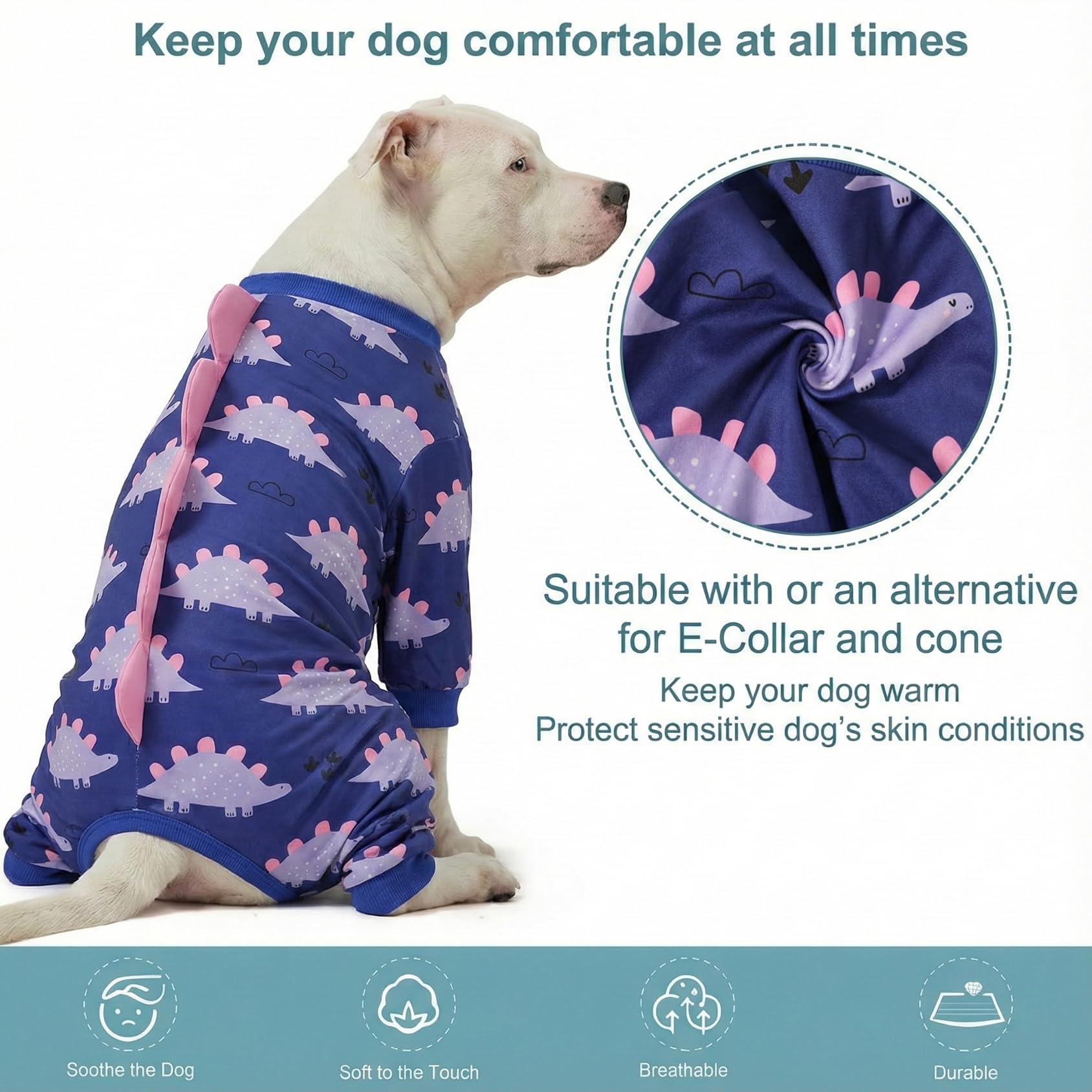 Ouverture pull-on pratique pour enfiler rapidement le pyjama LovinPet