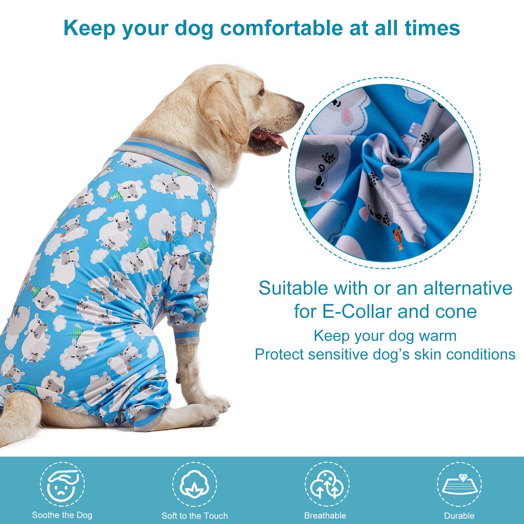 Pyjama LovinPet recuperation tissus leger pour chiens après effort