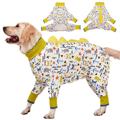 Pyjamas LovinPet pour gros chien avec imprimé mer blanche Mastiff, look réconfortant.