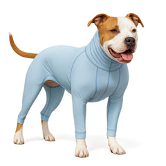 LovinPet UPF50+ dos-chien-bleu: protection UV et coupe confortable.