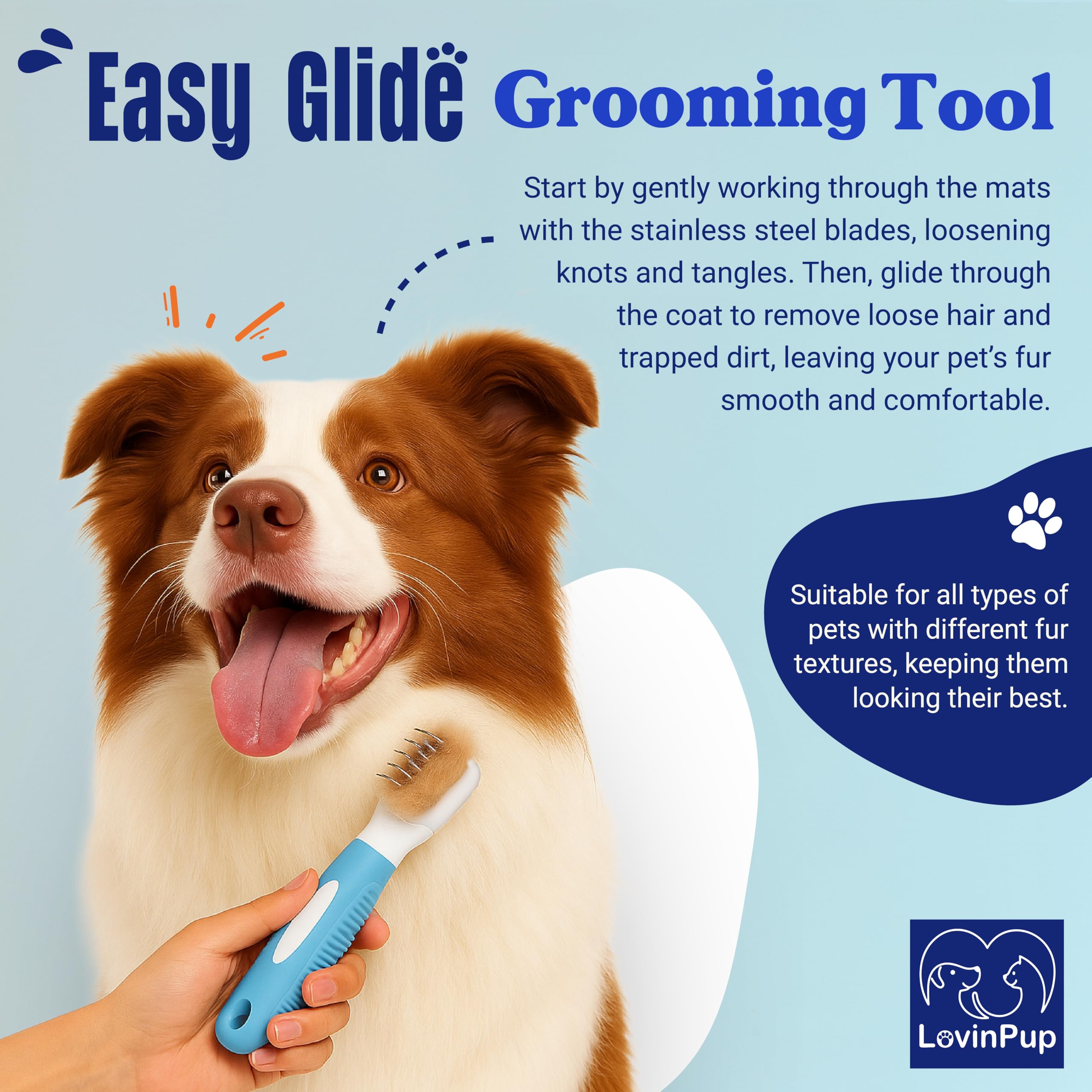 LOVINPUP Pet Mat Remover: acier inoxydable durable pour durer des années.