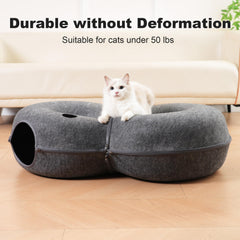 LovIntry tunnel chat durable et doux, conçu pour chats jusqu a 30 lb.