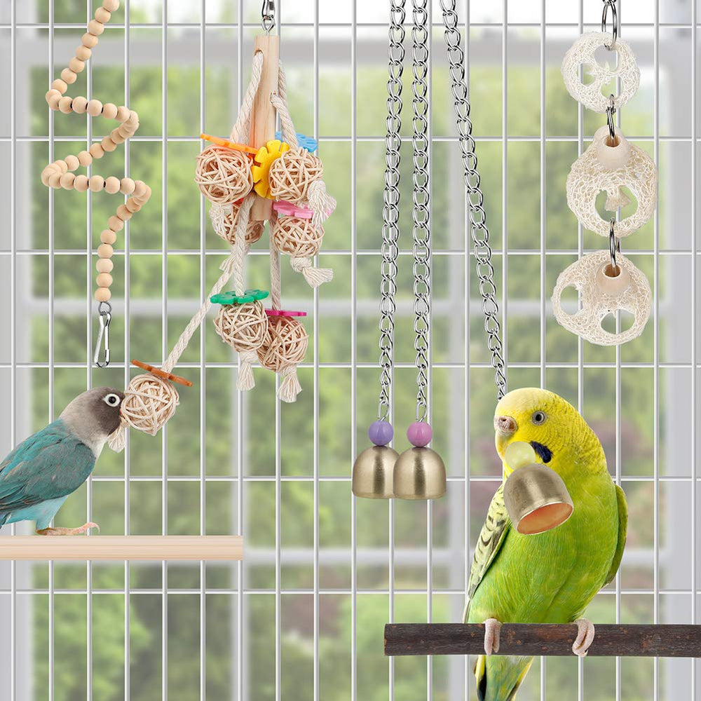 Cloche suspendue Lovyoco pour divertissement sonore en cage.