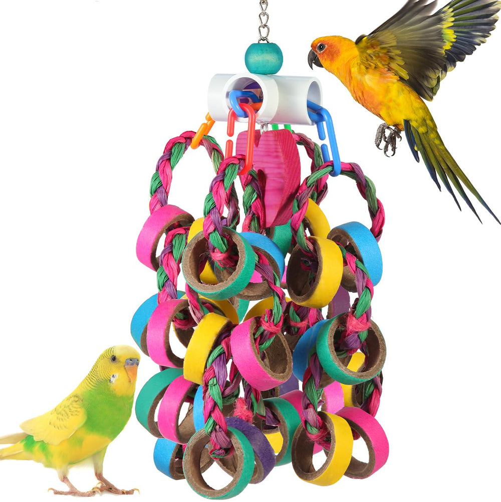 LovyoCoCo bagels anneaux mordants pour petits perroquets stimulent le forage et la mastication quotidienne.