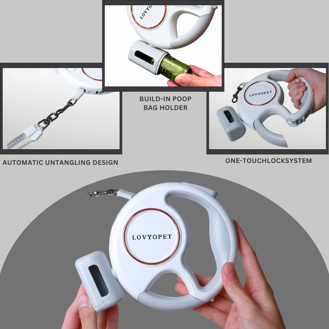 LovYoPet lumière LED intégrée pour promenades nocturnes, visibilité et sécurité accrues.