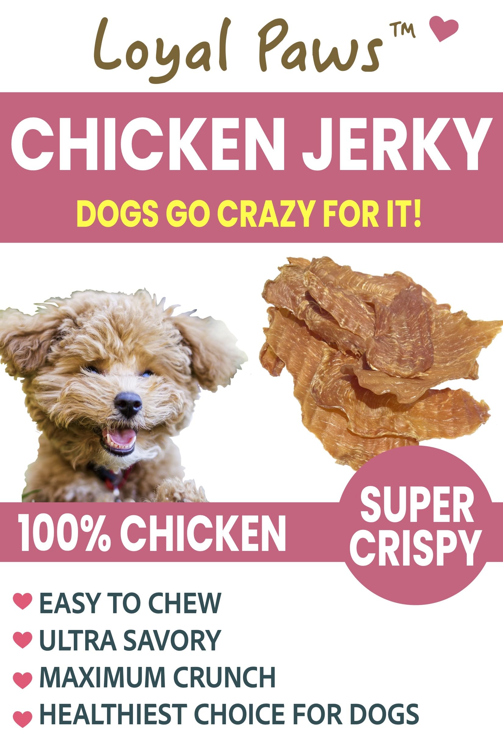 Loyal Paws bouchées-poulet-legères, bouchées discrètes pour sessions rapides.