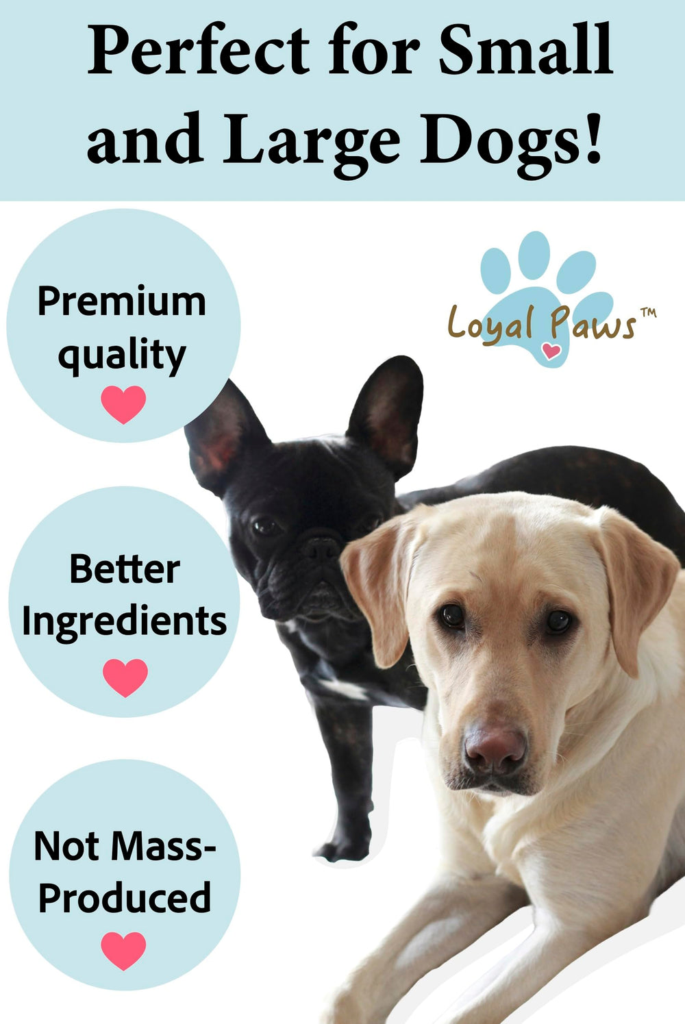 Loyal Paws fabriqué-usa-poulet, produit fabriqué aux États-Unis en petites séries.