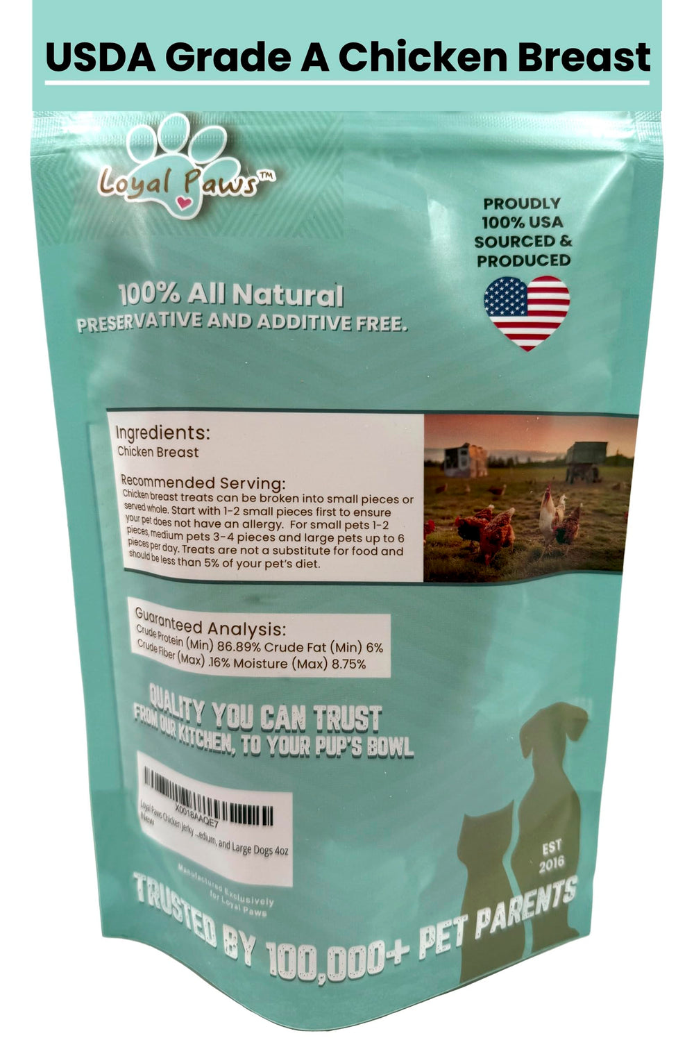 Loyal Paws tranches-poulet-faciles-a-couper, pratique pour partager lors de l'entraînement.