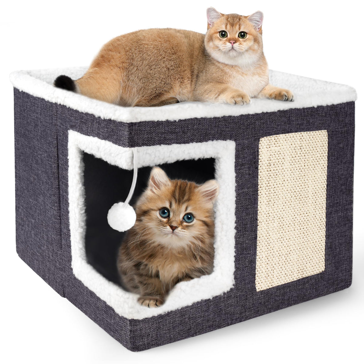 Loyareal cabane pour chat intérieur avec grand lit-cabane pour espace privé