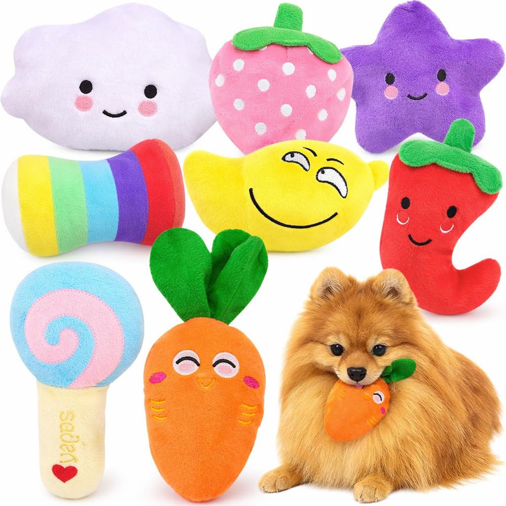 LOYEE ensemble 8 jouets peluche sonores pour chien: stimulation mentale et jeu divertissant.