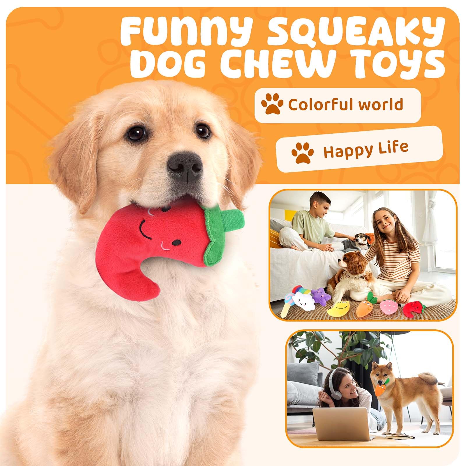 LOYEE kit 8 jouets peluche interactifs pour chien moyen: variété d’options pour jouer.