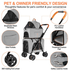 LPOTIUS Capote sans fermeture eclair assure ventilation et protection lors des promenades.