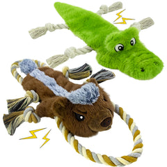 Jouet crocodile à corde LSSYYQQ, idéal pour jeux de tirage en intérieur.