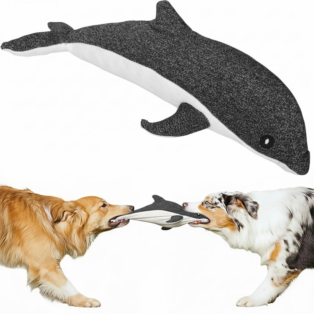 Luampo, jouet dauphin indestructible, conçu pour mordiller longtemps.