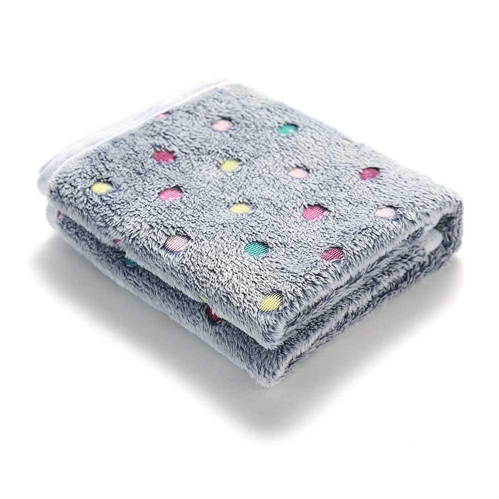 Couverture chien pois violet, idéal pour le couchage sur le canapé.