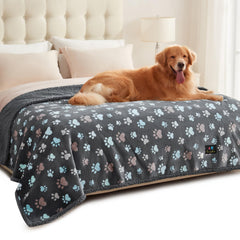 Couverture Luciphia imperméable pour chien sur canapé, douceur et protection.