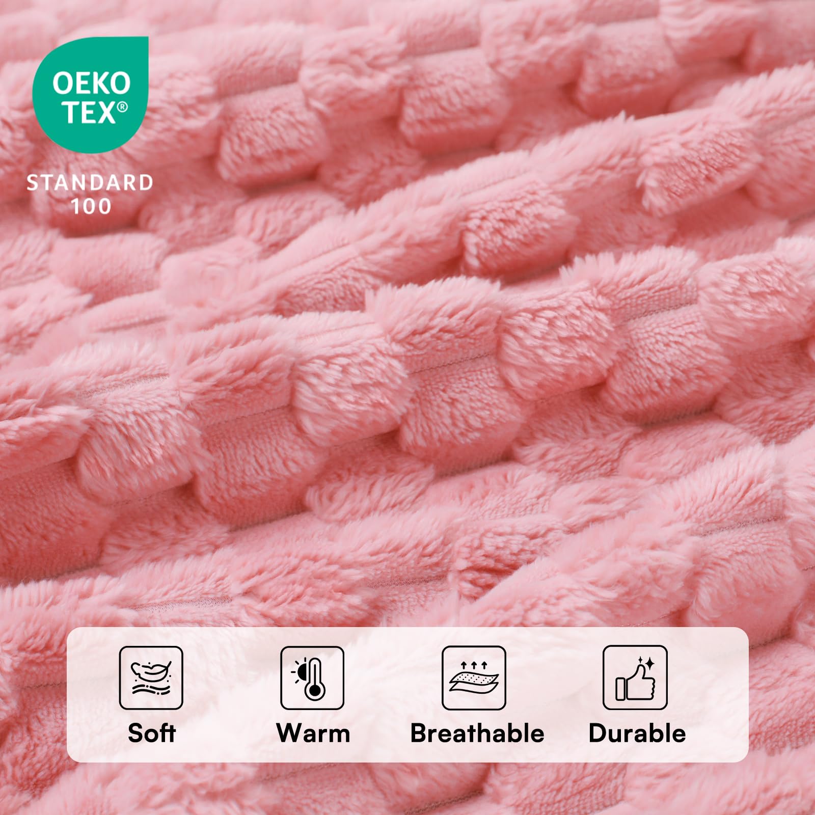 Couverture Luciphia pour chien blanc, texture jacquard douce et hypoallergénique.