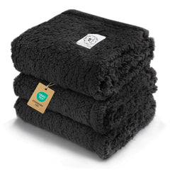 Couverture Luciphia pour animal noir 60x40 cm, douce et chaude pour petit chien ou chat.