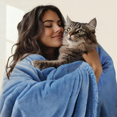 Luciphia couverture réversible sherpa bleu nuit offre chaleur et douceur