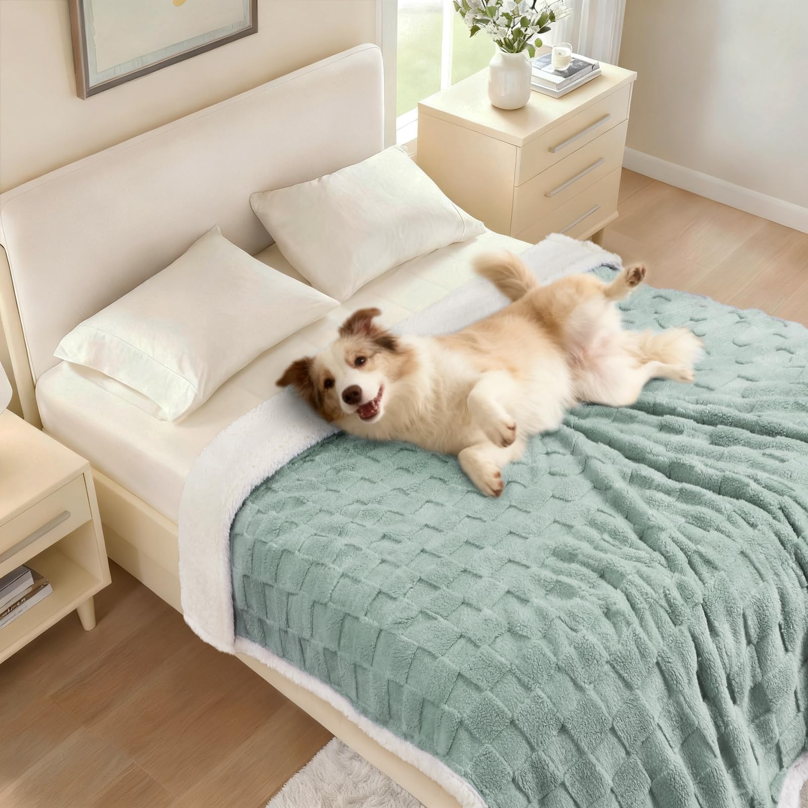 Luciphia taille L pour grands chiens, 65x57 po, couverture polyvalente et chaude.