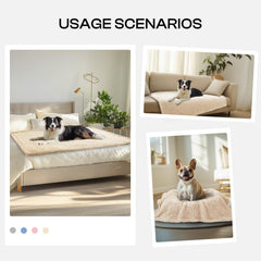 Couverture luciphia velours double-face beige gris, douceur durable sur le canapé.