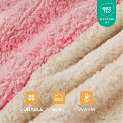 Luciphia couverture velours double-face pour chat rose, douceur chaleureuse.