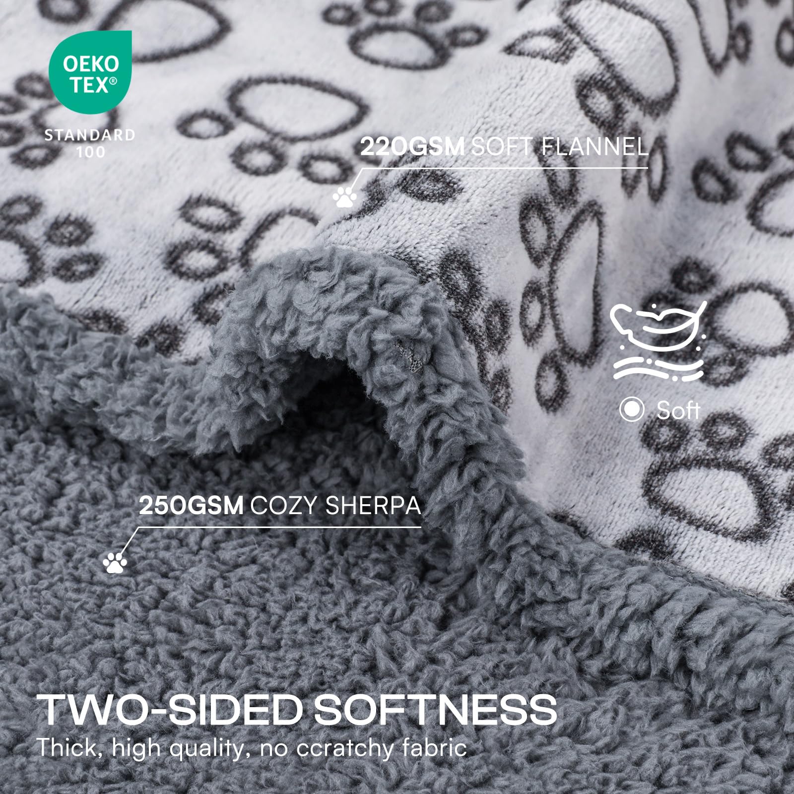 Luciphia dos sherpa imperméable, douceur durable pour chiens et chats.
