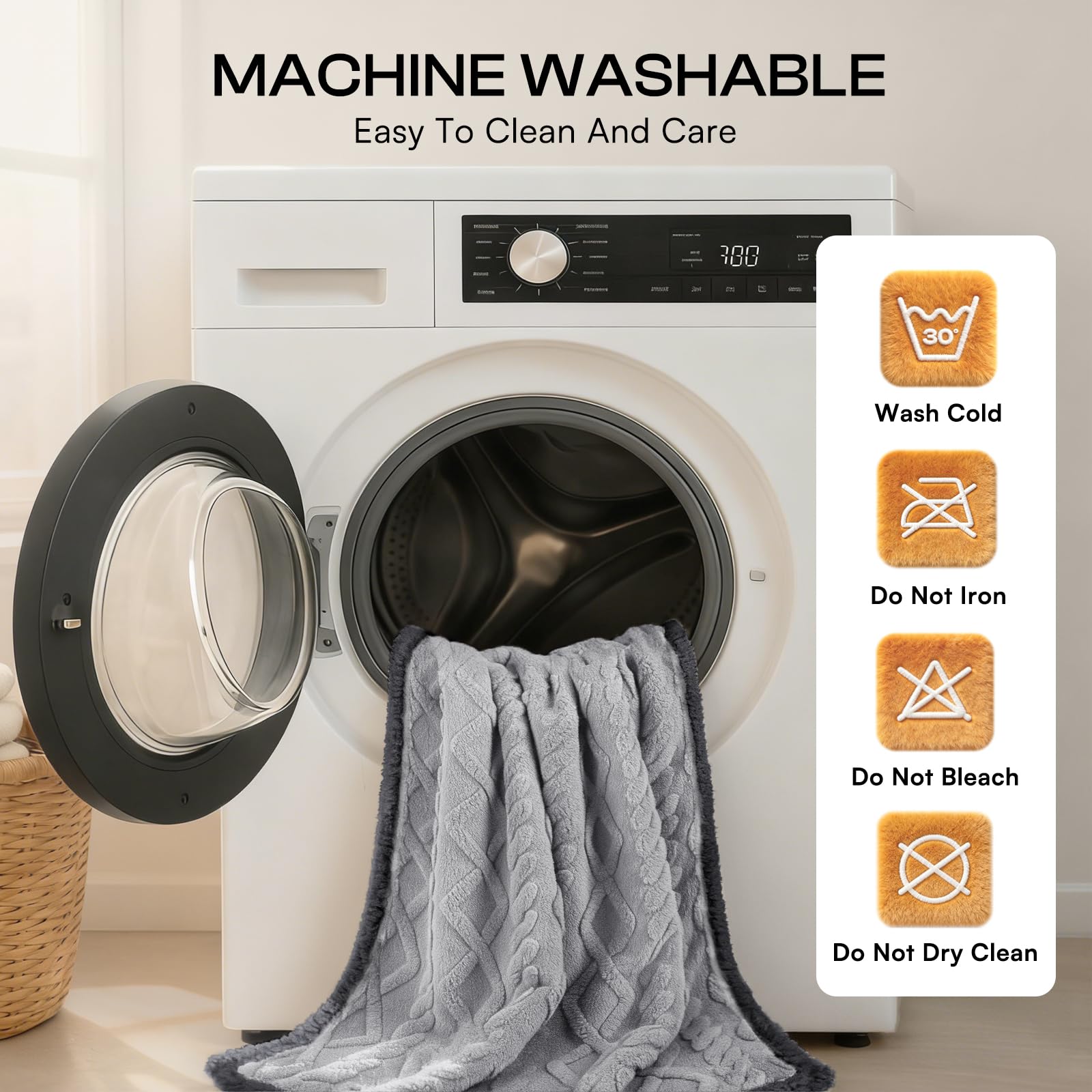 Luciphia Lavage en machine, nettoyage facile et pratique.