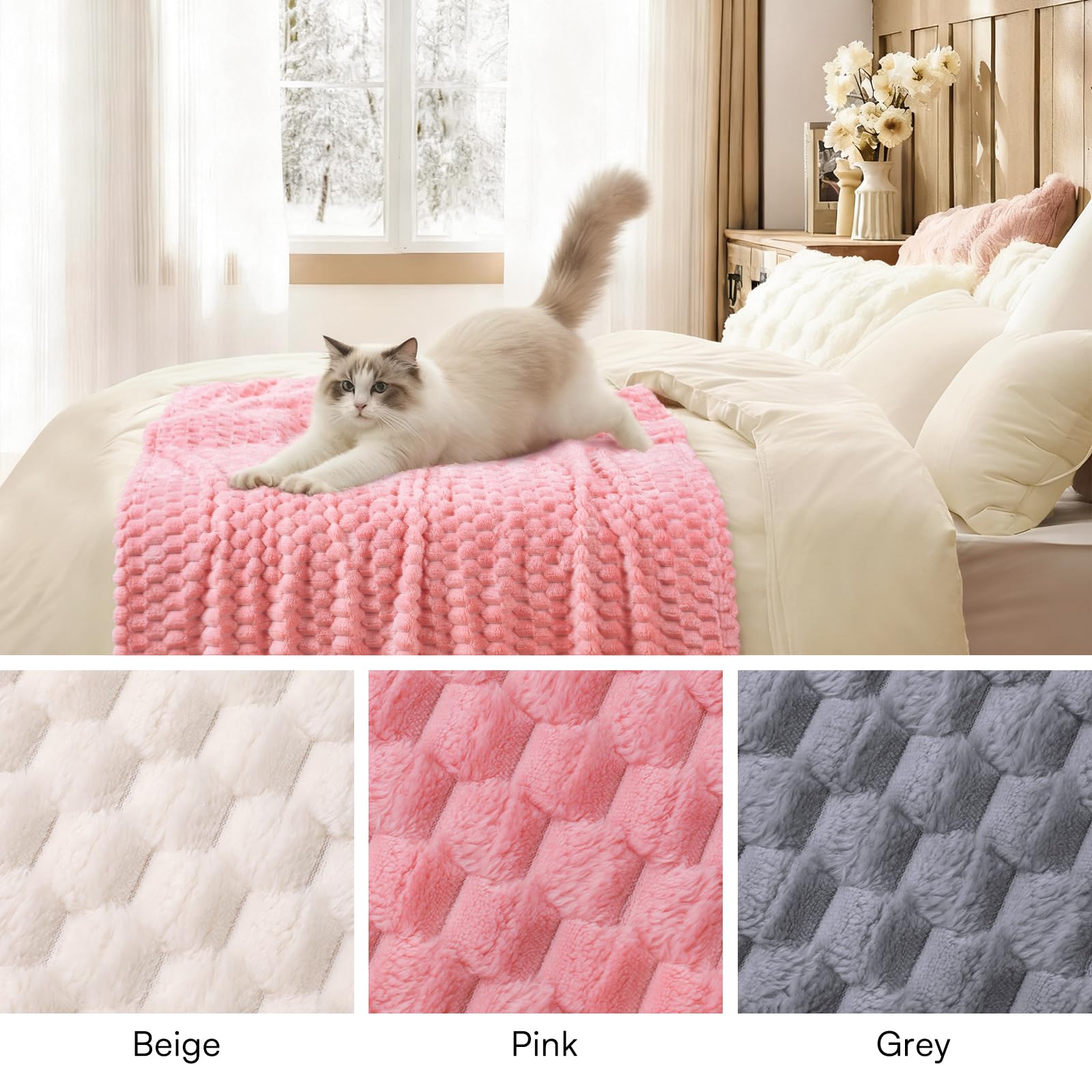 Luciphia Soft 300GSM, décor jacquard élégant pour salon en rose