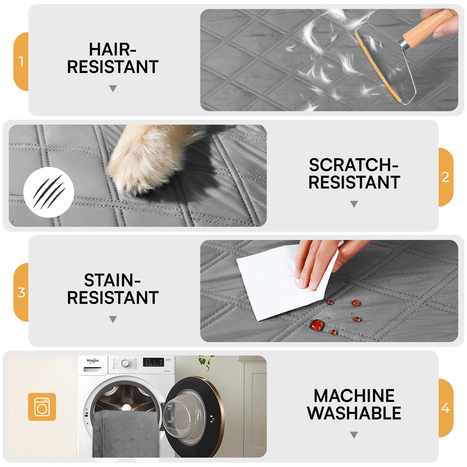 Luciphia Tissu Polyester Durable Résistant Griffes: meilleure défense contre les griffes quotidiennes.