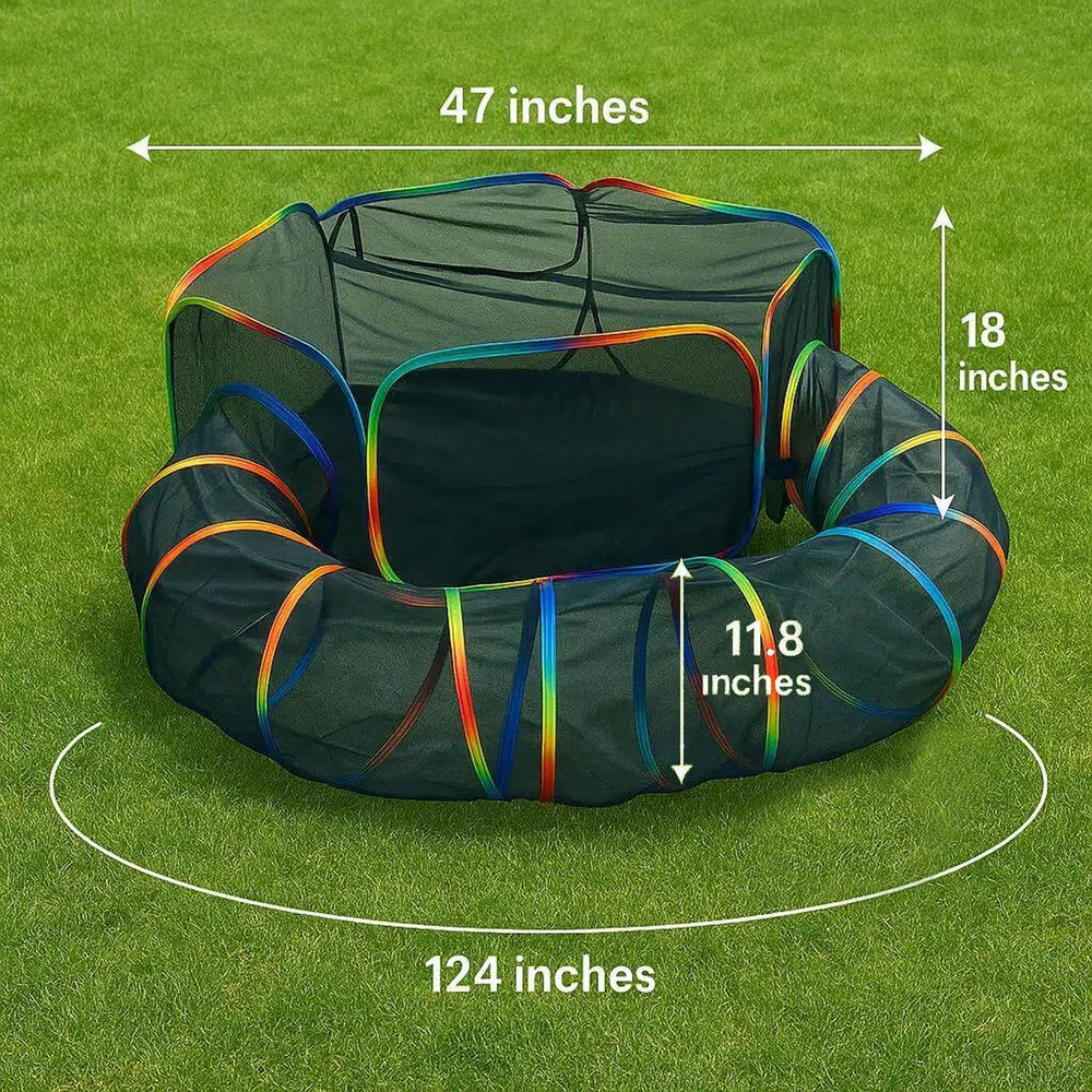 LUCKITTY Catio Ensemble 2-en-1, utilisation flexible entre tente et tunnel.