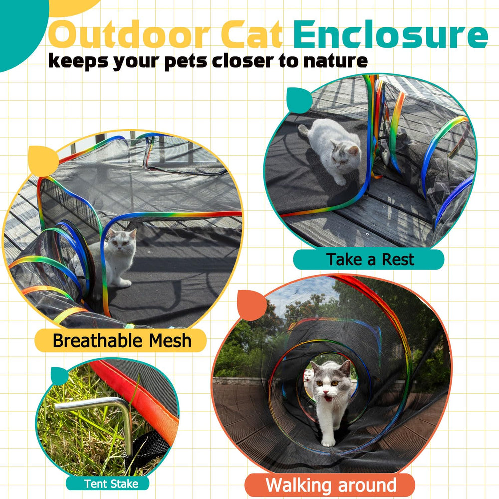 LUCKITTY Espace jeu 15 pieds carré, spacieux pour plusieurs petits animaux.