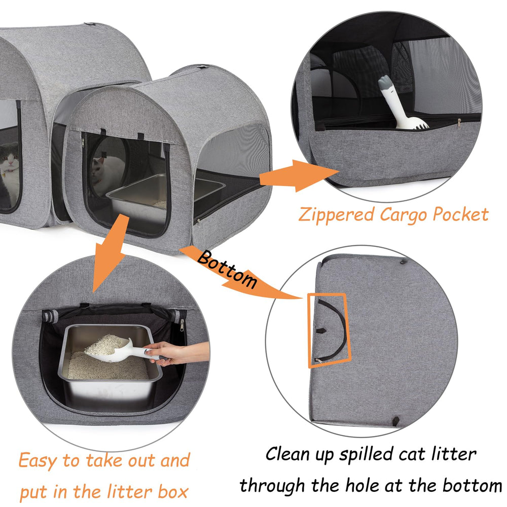 LUCKITTY Litière avant: accès rapide et Velcro facilitant le nettoyage