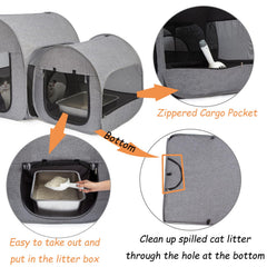 LUCKITTY Litière avant: accès rapide et Velcro facilitant le nettoyage