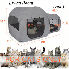 LUCKITTY Playpen pour chats: espaces séparés, sieste et jeu en toute sécurité