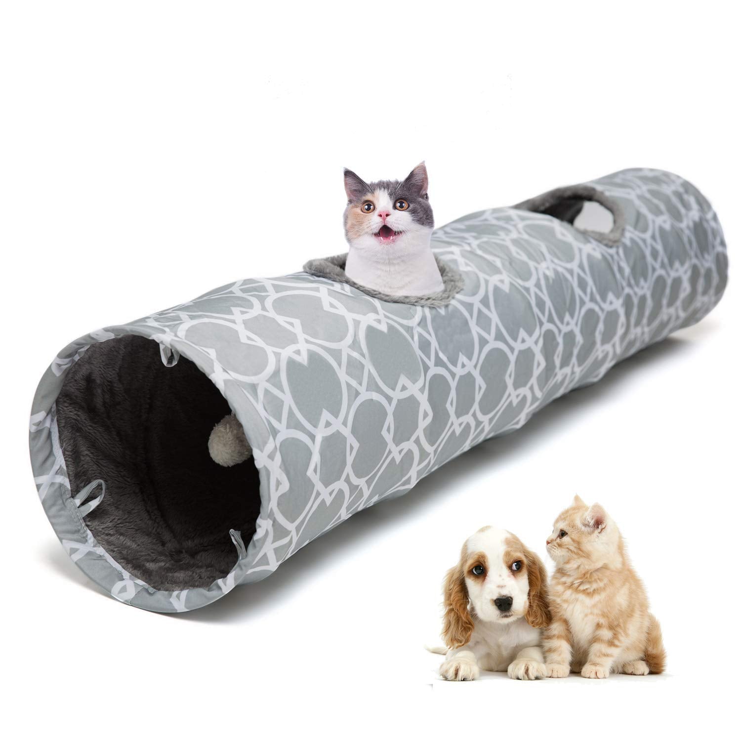 LUCKITTY tunnel-animaux-petits : idéal pour chats, lapins et petits animaux lors des jeux.