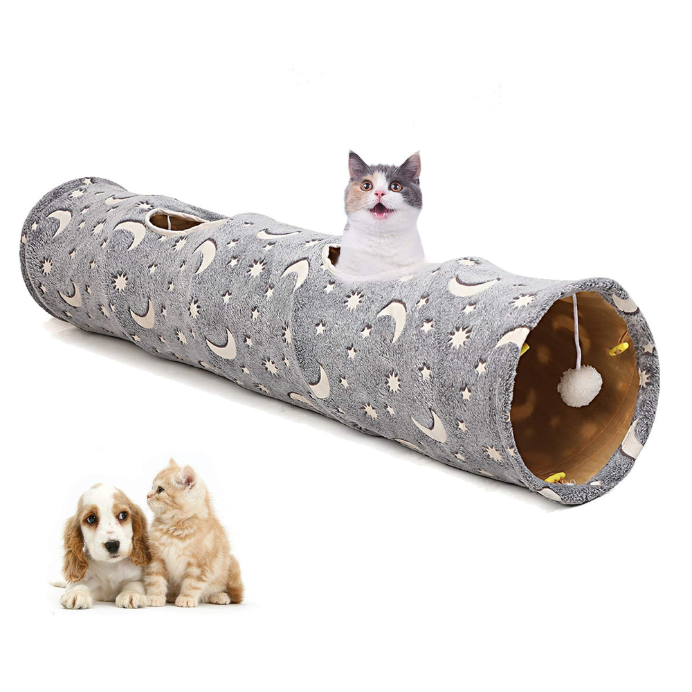 LUCKITTY tunnel-balles-peluche : jouets peluche intégrés pour stimuler l'exploration