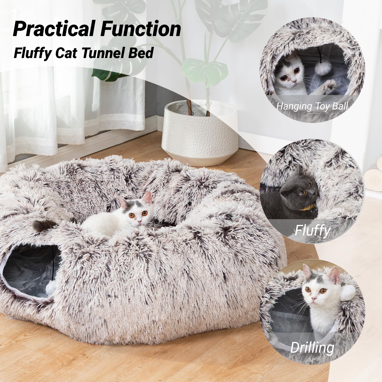 LUCKITTY tunnel avec boules interactives pour stimulation et jeu.