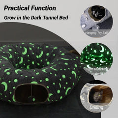 Tunnnel LUCKITTY avec balle peluche, stimuler l amusement des petits animaux.