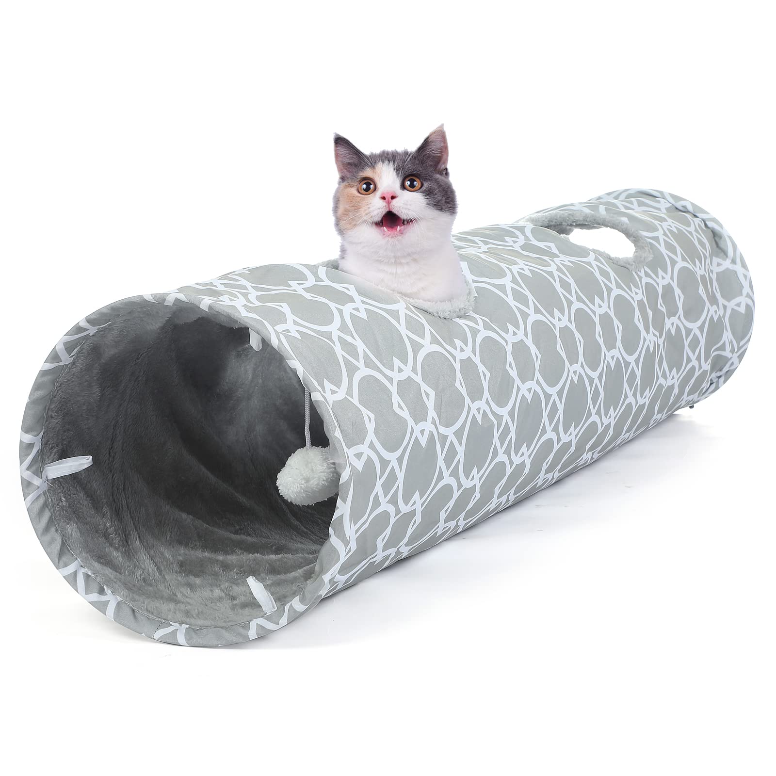 LUCKITTY tunnel géométrique droit pour chat – intérieur spacieux et confortable