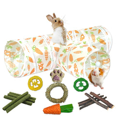 LUCKITTY tunnel lapin 33x20x9-5 offre espace généreux pour se faufiler et se blottir
