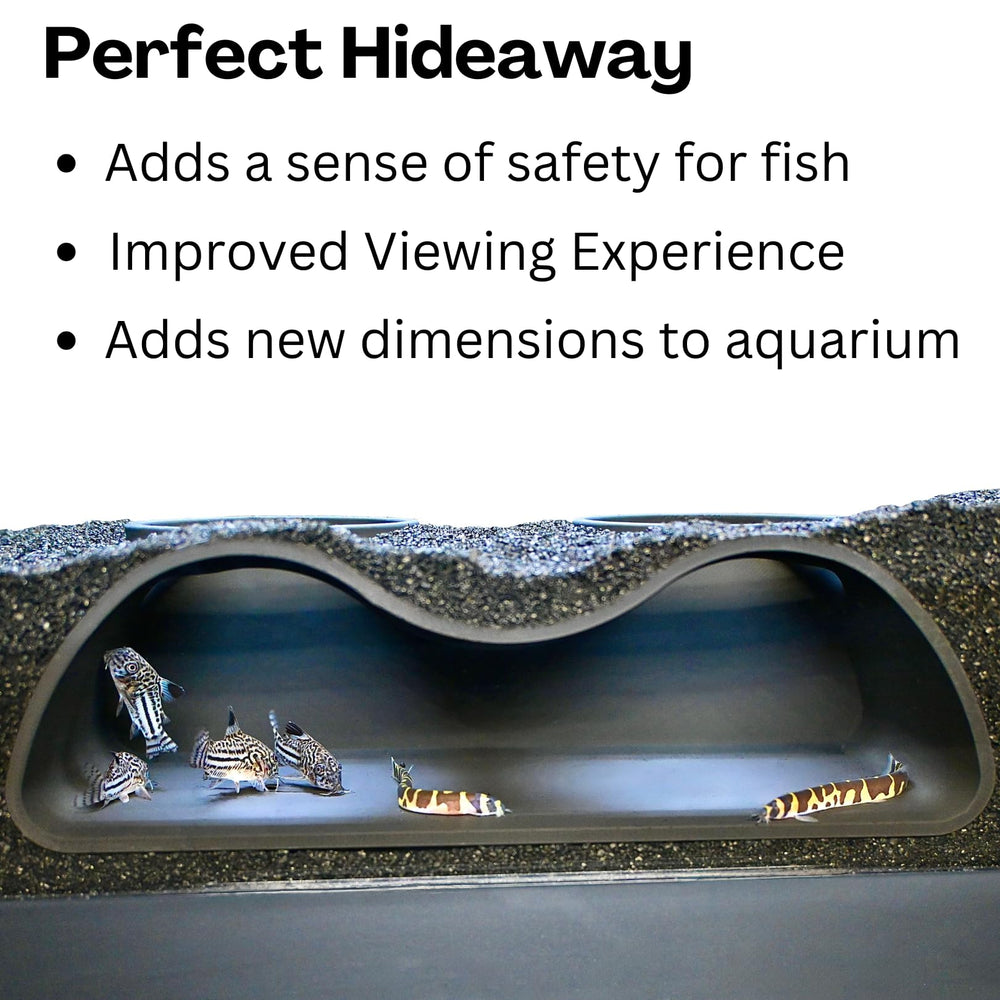 Lucky Critter tunnel decoratif s'enfonce au fond, installation simple et stable.