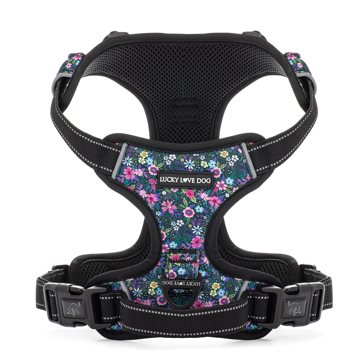 Harnais Lucky Love Dog Easy Walker Primrose XS, facile à enfiler et idéal pour les promenades.