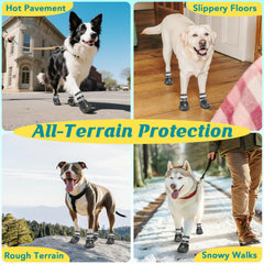 LUCKYPAW Bottes chien adhérence renforcée pour sols intérieurs et sentiers extérieurs.