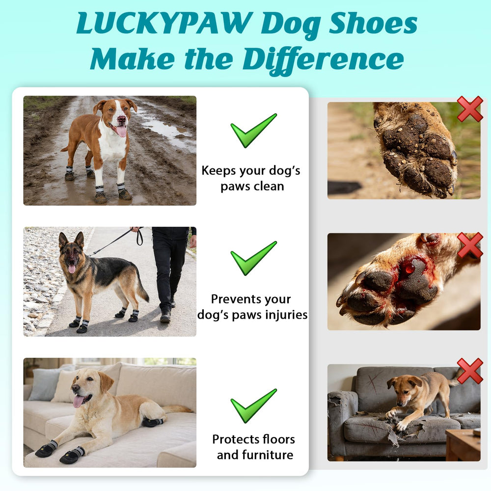 LUCKYPAW chaussons traction tout terrain : adhérence fiable sur sols intérieurs et extérieurs.