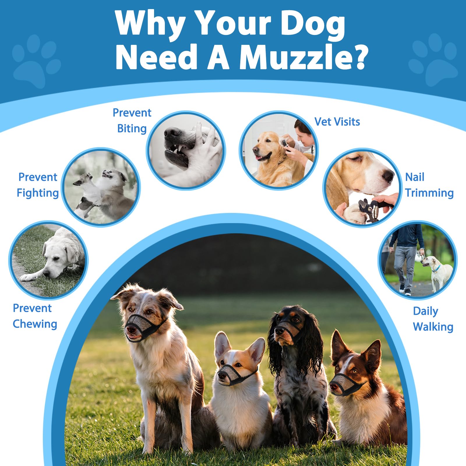LUCKYPAW museau-confort-leger maillage léger pour porter sans fatigue.