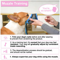 LUCKYPAW museau petit chien rose ajustable pour un ajustement sûr.