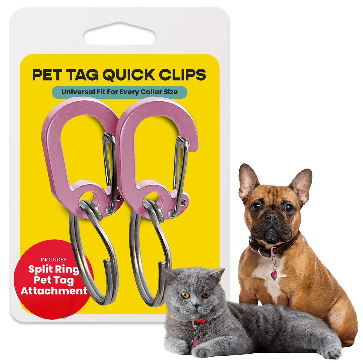 LuckyPet Klippy clip identification collier rose — attache rapide et sûre.