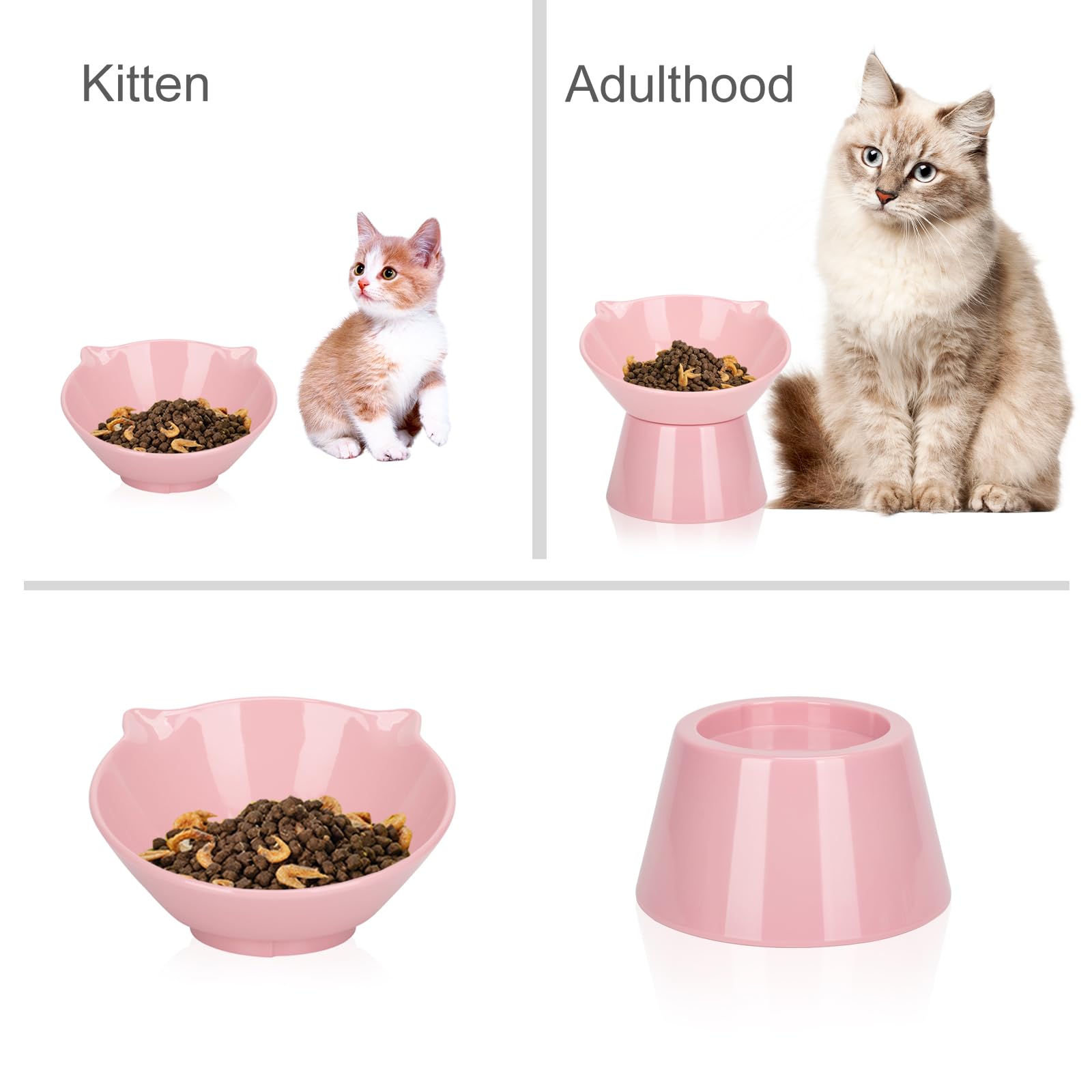 LuckyPots bol-chat-antivomissement-rose aide à limiter les déversements.